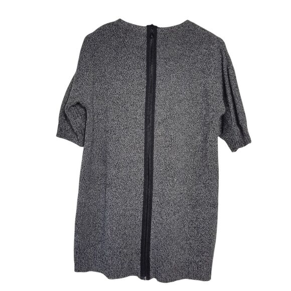 BCBGeneration Marled Charcoal Gray Boxy V-Neck Knit Tunic Sweater Size Small - Picture 2 of 5